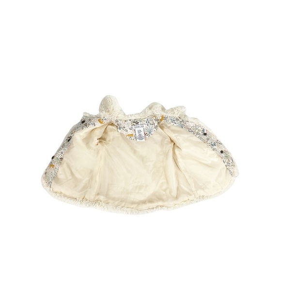 Rachel Zoe Baby Girls Faux Fur Coat Cream Ivory 12M Woodland Lining Snap Closure - Picture 3 of 6